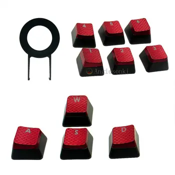 1 комплект Капачки за комбинации Cor.sair FPS с подсветка за игрални Клавиатури Vengeance K60, K70 K95 череша ключове клавиши червени 10 бр. капачки за комбинации