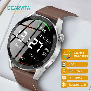 2022 Смарт Часовник 3 Max GPS Проследяване на NFC 450*450 AMOLED Bluetooth Предизвикателство ЕКГ + ТОЧКИ IP68 Безжична Зареждане на Спортни Умни Часовници За Huawei