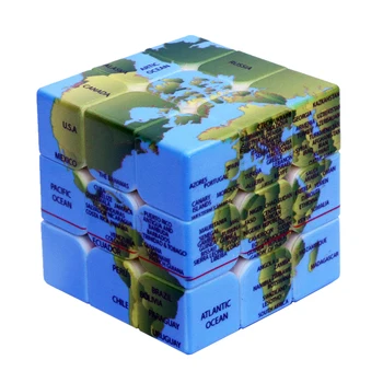 3x3x3 Земята Шаблон Магически Куб Скорост Пъзел Куб за Тренировка на Мозъка, за Възрастни, Деца Игри Набор от