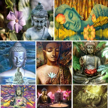 5D САМ Диамантена Картина Религиозен Буда, Определени за Кръстат Бод Пълна Тренировка Квадратна Бродерия Мозайката е Художествена Картина от Страз Декор