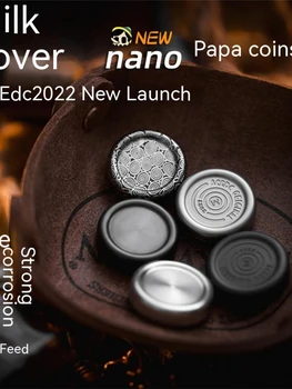 ACEDC Млечни Покриване на Нано Върха на пръста си Шамар Монета Преносима Нажимная Карта Декомпрессионный Артефакт Ppb Гироскопическая играчка Edc Поглъща светлината и излъчва светлина