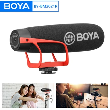 BOYA BY-BM2021 R Суперкардиоидный микрофон-Пушка с части за свързване TRRS и TRS за IOS Andrioid Смартфон DSLR Камера Камера