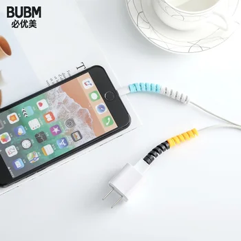 BUBM 4 Бр., Гъвкава Силиконова Защитна Капачка за кабел, Защитно покритие за зарядно устройство за Кабели за Телефони, USB-Кабел за Зареждане