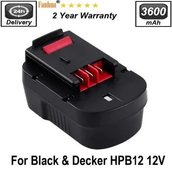 HPB12 12 В 3600 mah Ni-MH Батерия За Black & Decker FSB12 BD1204L BD-1204L B-8315 BPT1047 A12 A12-XJ A12EX A1712 FS120B FS120BX