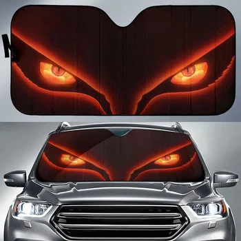 INSTANTARTS 3D Червени Очи Принт автоаксесоари Сгъваема сенника за Стъкла, UV и Топлинен Авто сенника на Предното Стъкло на Автомобил на сенника
