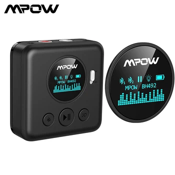 Mpow Bluetooth 5,0 Аудиоприемник с 3D Съраунд Безжичен Адаптер за Динамиката на Домашно Авто Музикален Стереозвук на 12 часа живот на батерията