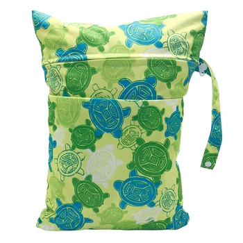 [MumsbestWaterproof Мокра чанта За бебешки пелени Чанта на 2 цип Чанта за пренасяне на количка Пътна Градинска Чанта за съхранение на Влажни и мокри памперси 30х40 см