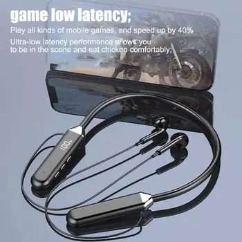 TWS Магнитни Безжични Слушалки Маточната Гривна Bluetooth 5,2 Слушалки слушалки Спорт Бягане Непромокаема Подложка Безжичен с микрофон