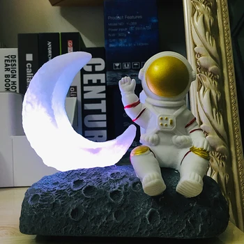 Астронавт Безжична Bluetooth Високоговорител Атмосферни Лампа LED лека нощ на Лунна Светлина Умен Нощни лека нощ за Детски ваучър за подарък Декор