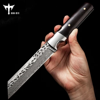 Барбекю Малък Прав Нож Плодов Нож Преносим Открит нож за оцеляване черна дръжка на Къмпинг, Лов и Туризъм за събиране на подаръци