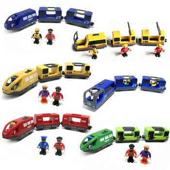 Детски електрически влак влак играчки песен магнитен влак играчки е съвместим с новата лента дървен модул за обучение песен детски играчки