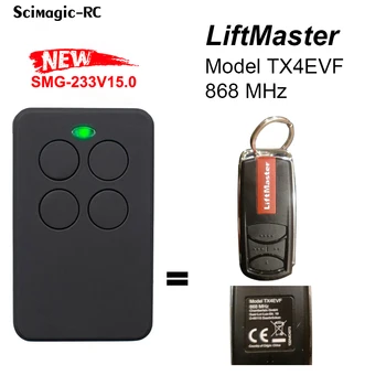 За Chamberlain Liftmaster TX4EVF Гаражно Дистанционно Управление, 4 Канала 868 Mhz Отварачка За Врата Безжичен Предавател Ключодържател