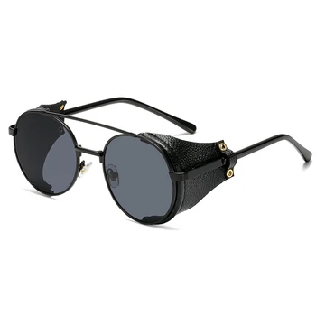 Модни Слънчеви Очила В Стил Steampunk, Брендовый Дизайн, Метални Кръгли Слънчеви Очила За Мъже И Жени, Vintage Слънчеви очила В Стил Пънк, UV400 Нюанси, Oculos de sol