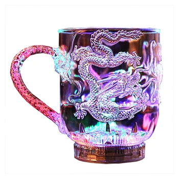 Нови екзотични Led Цветни Мигащи Чаши, Чаша Вино Дракон, подпори, за да празнуват сватбата на бара, светещи играчки за Чаши