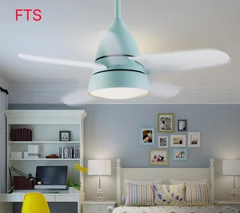 Скандинавска електрическа полилей с вентилатор проста модерна всекидневна, трапезария, детска стая, чиста червена спалня led вентилатор на тавана светлина