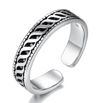 Сребърни бижута пръстени дупки Вълна въже закрутки начина пръстен цвят очаровывая за хората на жените
