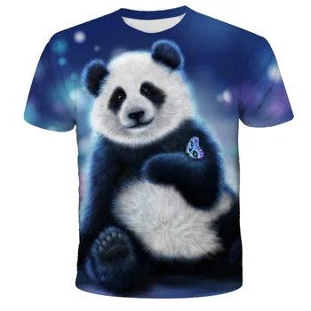 Тениски с 3D принтом сладък животни с шарките на пандите, мъжки и дамски детски дрехи, дишащи и леки летни потници