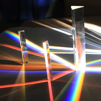Триъгълна Призма е с цветна призма Преливащи Стъкло Фотографски Призми модул за Обучение Оптичен Експеримент Снимка Лесен Подарък